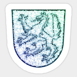 Low Poly Coat of Arms Gradient Green to Blue Sticker